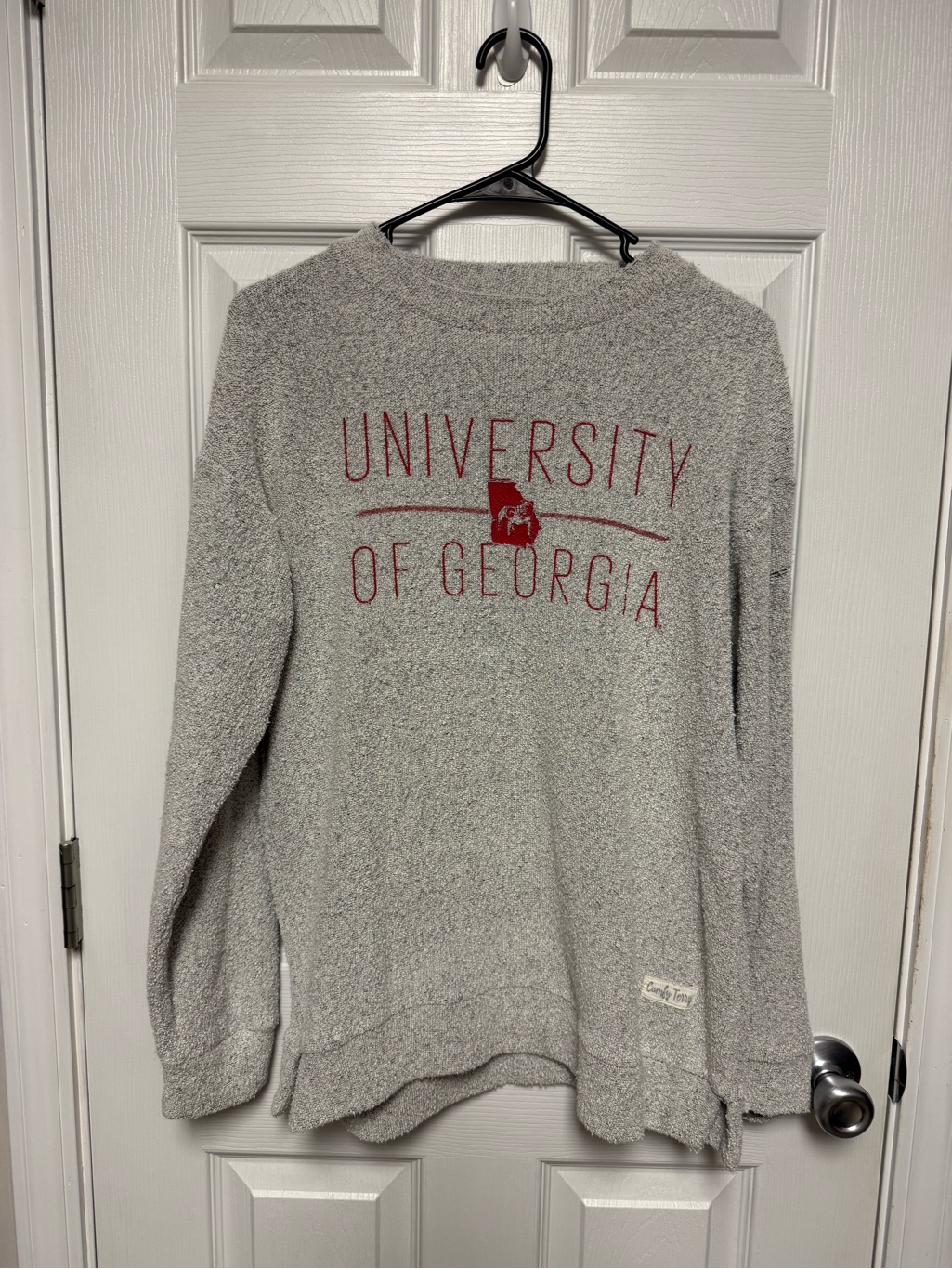 Pressbox Gray Crewneck Sweater With Red University Print